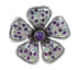 Magenta Turquoise Opal Inlay Genuine Sterling Silver Flower Ring Size 8-3/4 RX61405